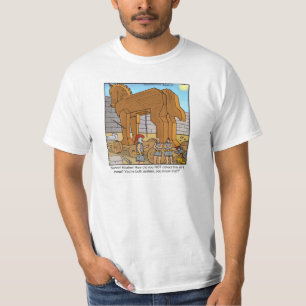 Rolig häst för tecknadT-skjorta Trojan T-shirt