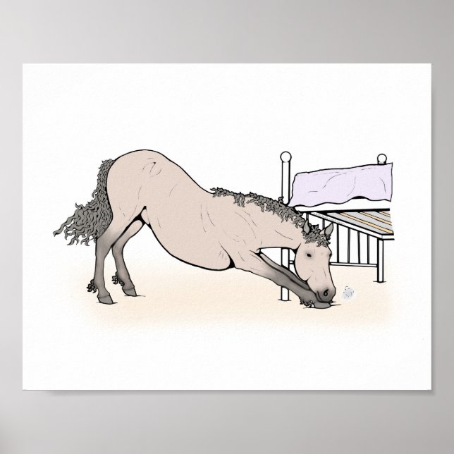 Rolig Häst Konsttryck | Whimsical Heminredning Poster (Framsidan)