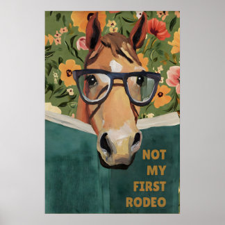 Rolig Häst Läsning Bok Konsttryck - Litterär Poster