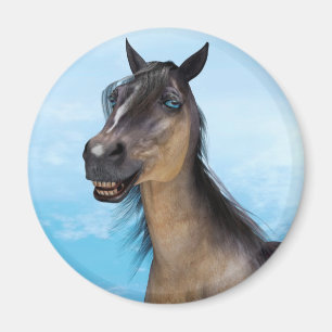 Rolig häst leende porträtt konst magnet
