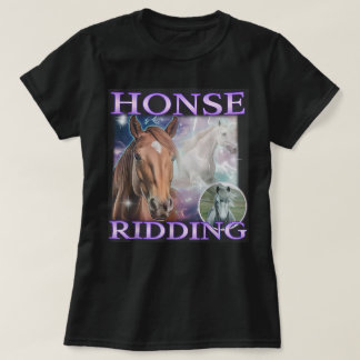 Rolig Häst Meme Män Kvinnor Häst Ridning T Shirt