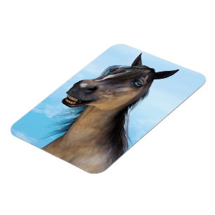Rolig Häst Smil Porträtt Konst Magnet