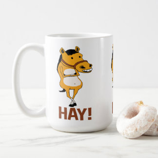 Rolig häst som By tappas till något att sägahö Kaffemugg