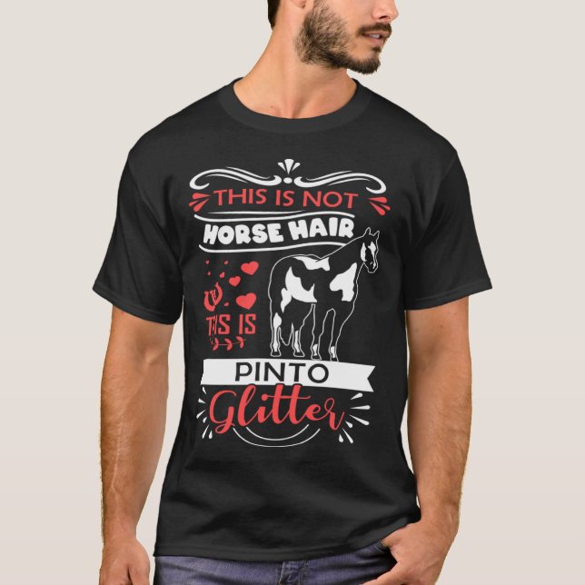 Rolig häst t-shirt Pinto present ryttare (Framsida)