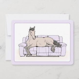 Rolig Hästälskare Party Whimsical Lockig Mysig Tack Kort