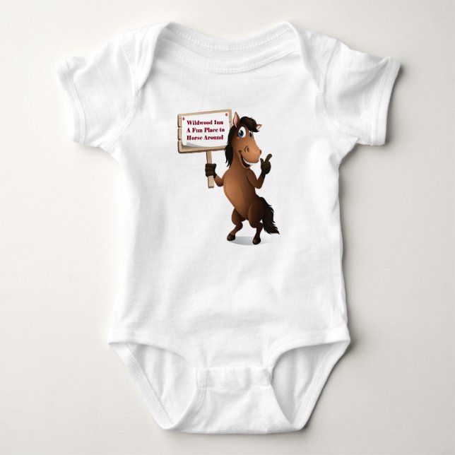 Rolig hästbaby Onsie T-shirt (Framsida)