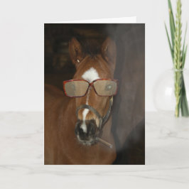 Rolig hästföl röker cigarr gratulationskort kort