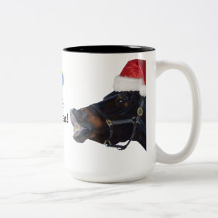 Rolig hästjultravel mug Två-Tonad mugg