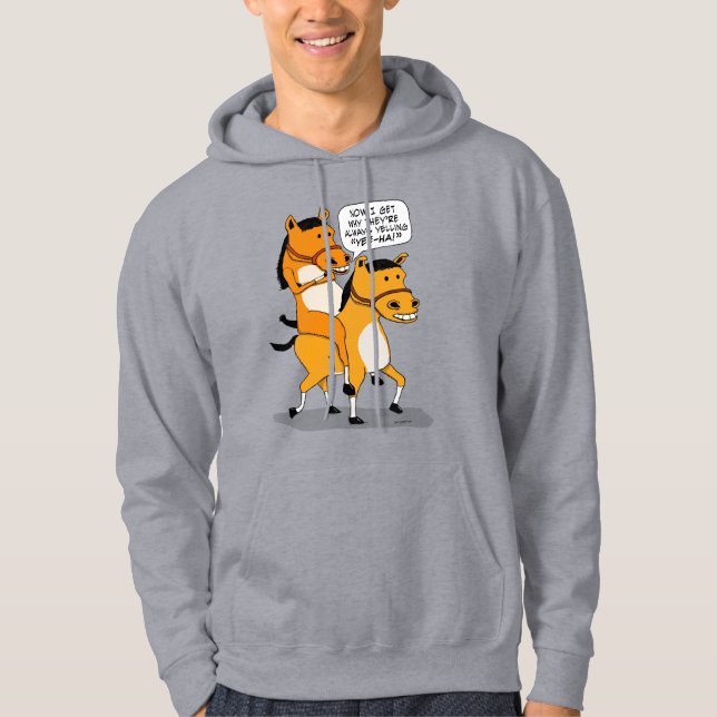Rolig hästridninghäst hoodie (Framsida)