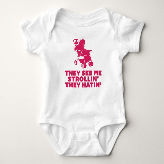 Rolig Hatin och Strollin spädbarnranka T-shirt (Framsida)
