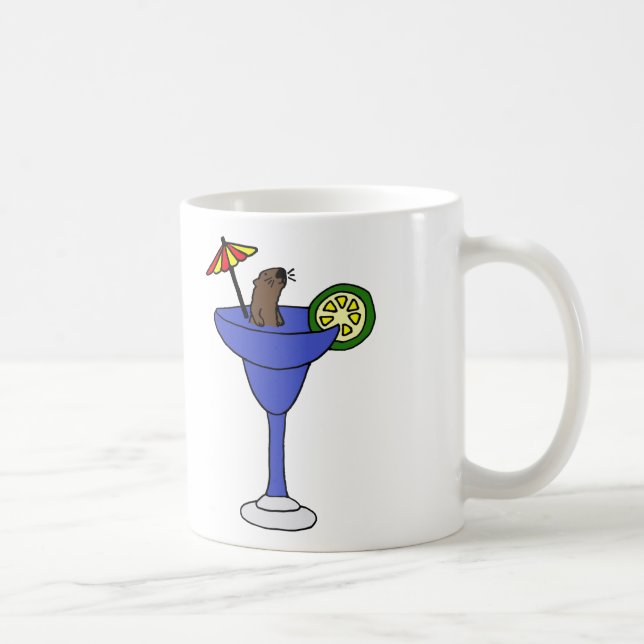 Rolig havsutter i blåttmargaritadrink kaffemugg (Höger)