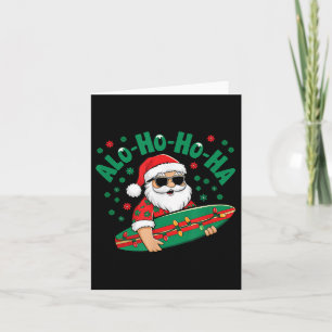 Rolig hawaiiansk Alo-ho-ho-ha jultomte surfing jul Kort