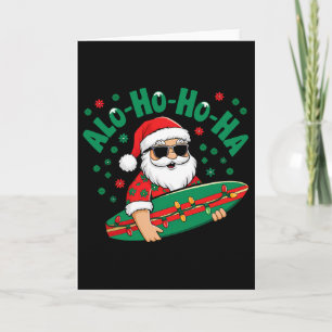 Rolig hawaiiansk Alo-ho-ho-ha tomte surfing jul Kort