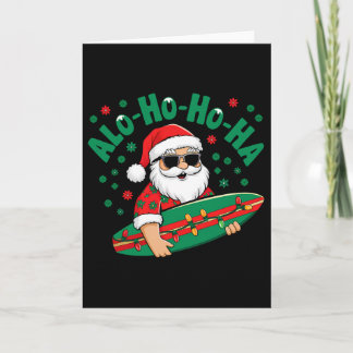 Rolig hawaiiansk Alo-ho-ho-ha tomte surfing jul Kort