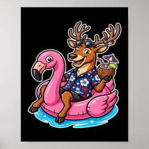 Rolig hawaiisk tröja Ren Ren Kokosnöt Jul i Poster