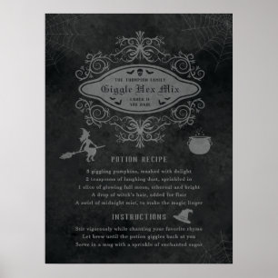 Rolig Häx-tema Trolldrycksrecept Lekfull Halloween Poster