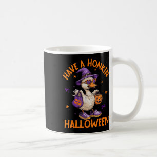 Rolig Häxa Gås Ha En Stor Halloween Tokig Gås Kaffemugg