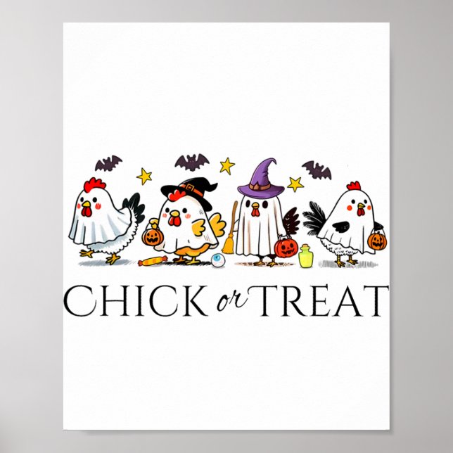 Rolig häxa kuslig kyckling Halloween-kostym Chick Poster (Framsidan)