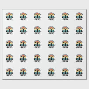 Rolig Häxa Lärare Trasig Kvast Halloween Design_ Presentpapper