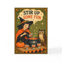 Rolig Häxa & Uggla Vintage Halloween