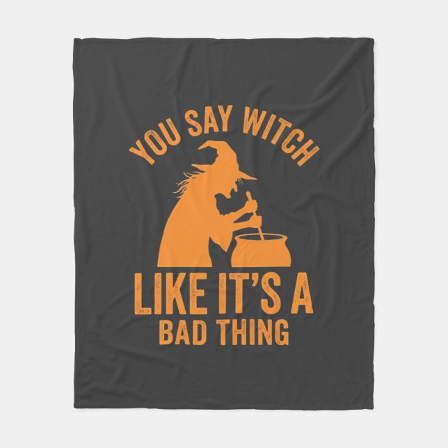 Rolig Häxgryta Halloween Fleecefilt (Framsidan)