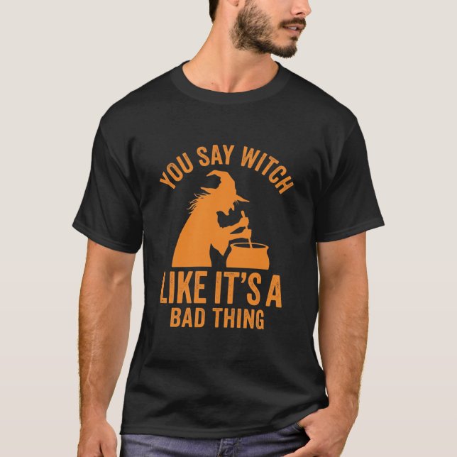 Rolig Häxgryta Halloween T Shirt (Framsida)