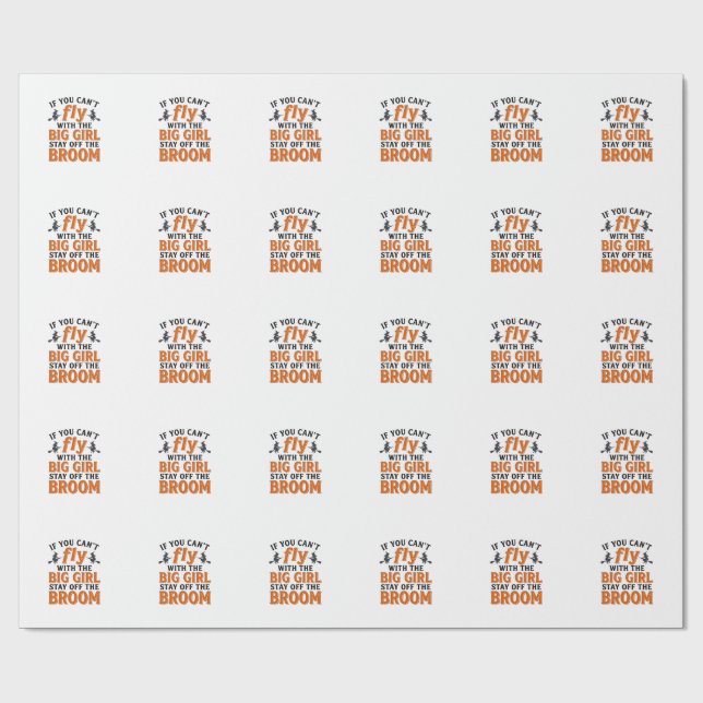 Rolig Häxkvast Stor Flickas Halloween Tröja Design Presentpapper (Platt)