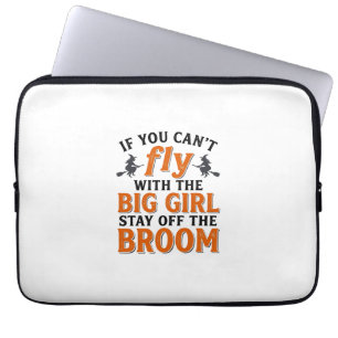 Rolig Häxkvast Stor Tjej Halloween Tröja Design_ Laptop Fodral