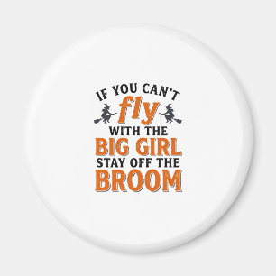 Rolig Häxkvast Stor Tjej Halloween Tröja Design_ Magnet