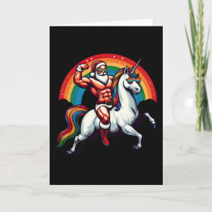 Rolig HBT C Gay Tomte Ridande Enhörning Visar Musk Kort