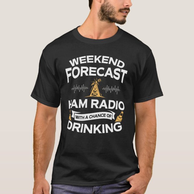 Rolig helgprognosskinka radiosände med att dricka t shirt (Framsida)