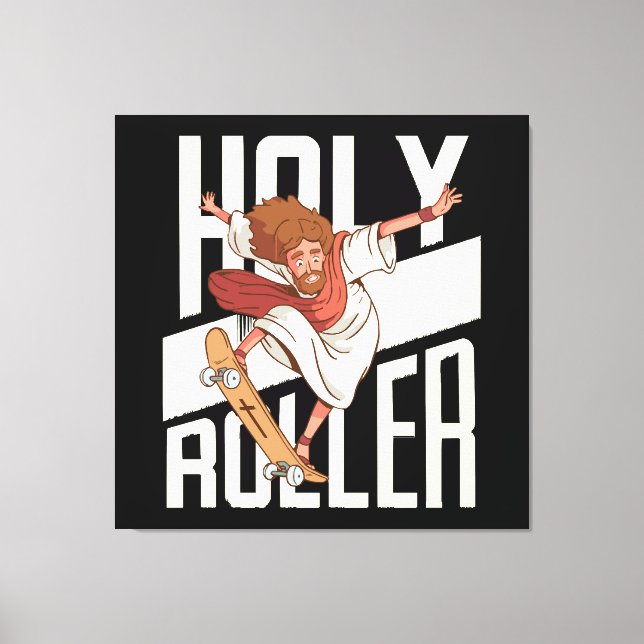 Rolig Helig Rullskridskoåkning Jesus Canvastryck (Framsida)