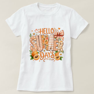 Rolig Hello Sommar Grafisk T-Shirt