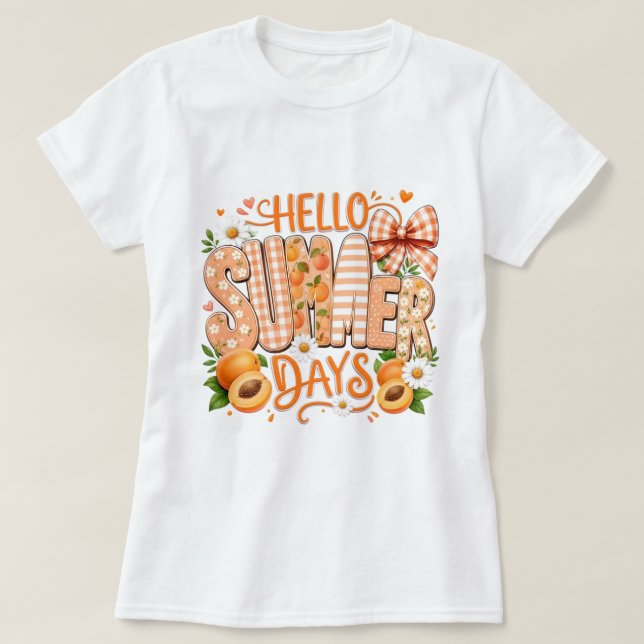 Rolig Hello Sommar Grafisk T-Shirt (Design framsida)