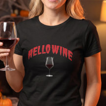 Rolig Hello Wine - Djävulsk Halloween-vits