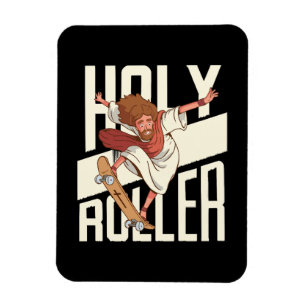 Rolig Helrullerskridskoåkande Jesus Magnet