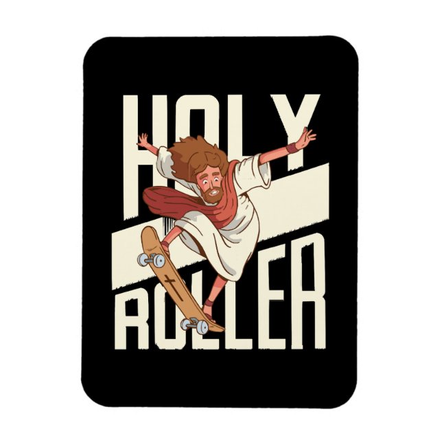 Rolig Helrullerskridskoåkande Jesus Magnet (Vertikal)