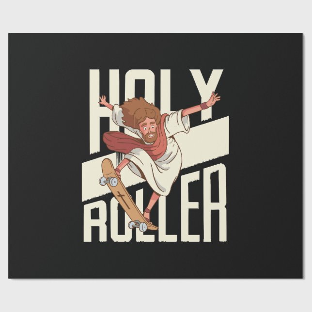 Rolig Helrullerskridskoåkande Jesus Presentpapper (Platt)