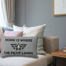 Rolig Hemma Är Där Piloten Landar Planet Välkommen Lumbarkudde