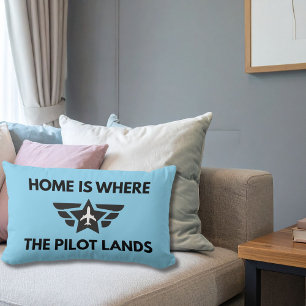 Rolig Hemma är där piloten landar planet Välkommen Lumbarkudde