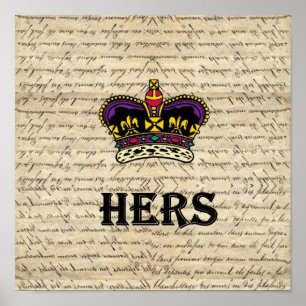 Rolig hennes text & krona poster