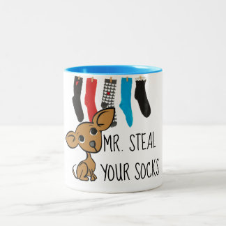 Rolig Herr stöld din sockaChihuahuamugg Två-Tonad Mugg