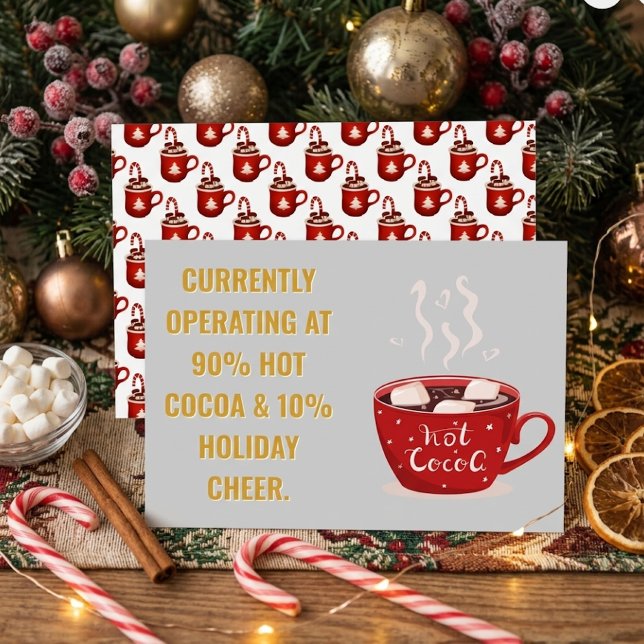 Rolig het choklad & höjdpunkter Festive jul  Julkort (Funny Hot Cocoa & Holiday Cheer Festive Christmas Card)