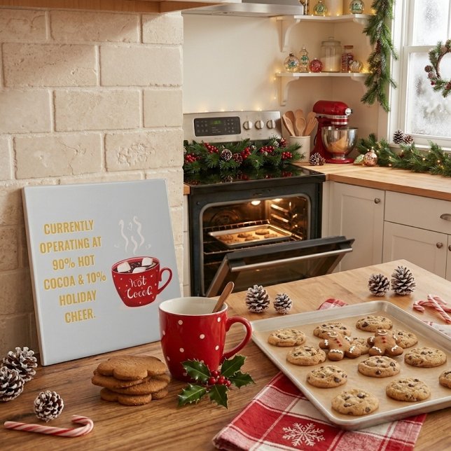 Rolig het choklad & höstglädje festlig jul  kakelplatta (Funny Hot Cocoa & Holiday Cheer Festive Christmas Ceramic Tile)