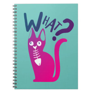 Rolig het rosa färgglad katt rolig humor seriefigu anteckningsbok