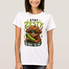 Rolig Highland Ko Stay Zesty Grafisk T Shirt