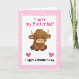 Rolig Highland Ko Valentine Helgkort