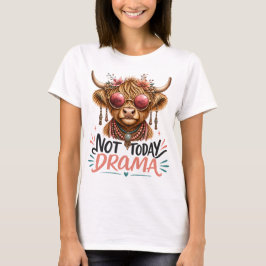 Rolig Highlandko Inte Idag Drama T Shirt