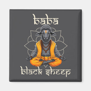 Rolig hinduisk Sritual Får Humor Sadhu Guru Snabb Magnet