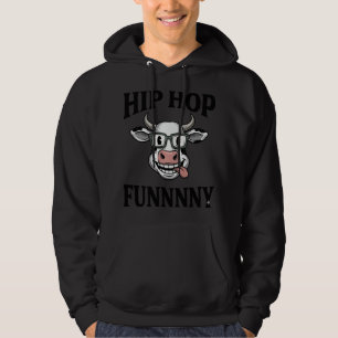 Rolig Hip Hop Ko Vintage Gravyr T-Shirt Design_1 Hoodie